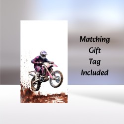 Brother Birthday Card & Gift Tag / Dirt Bike, For Him, Motorcycle, Scrambler