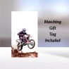 Brother Birthday Card & Gift Tag / Dirt Bike, For Him, Motorcycle, Scrambler
