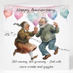 Humour Old Couple Anniversary Card/ For him, For her, Love, Celebrate