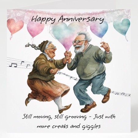 Humour Old Couple Anniversary Card/ For him, For her, Love, Celebrate