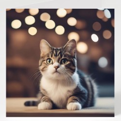 Blank Cat Card & Matching Gift Tag /Multipurpose, For Him, For Her, Pussy Cat,