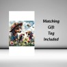 Birthday Card with Matching Gift Tag / Farm, Animals, Cute, For her, For Him