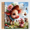 Birthday Card with Matching Gift Tag / Farm, Animals, Cute, For her, For Him