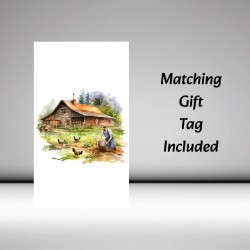 Birthday Card with Matching Gift Tag / Farm, Animals, For her, For Him
