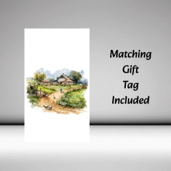 Birthday Card with Matching Gift Tag / Farm, Animals, For her, For Him