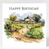 Birthday Card with Matching Gift Tag / Farm, Animals, For her, For Him