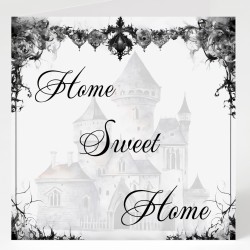 New Home Card with Matching Gift Tag /Gothic theme, Gothic Style Alternative
