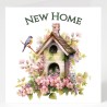 New Home Card with Matching Gift Tag /Bird House, House, Home, Floral, For All