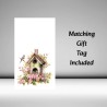 New Home Card with Matching Gift Tag /Bird House, House, Home, Floral, For All