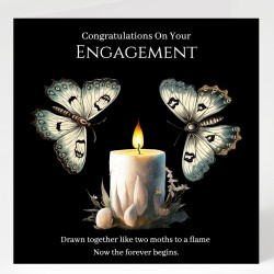 Engagement Card with Matching Gift Tag / Gothic Theme, Gothic Style, Couple
