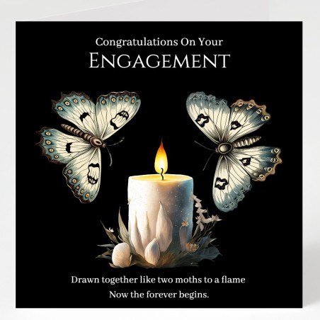 Engagement Card with Matching Gift Tag / Gothic Theme, Gothic Style, Couple