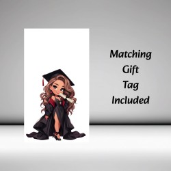 Large Personalised Graduation Card Female & Gift Tag, Uni, Congratulations