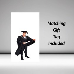 Large Personalised Graduation Card Male & Gift Tag, Uni, Congratulations