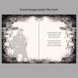 Large Gothic Personalised Graduation Card & Gift Tag, Uni, Congratulations