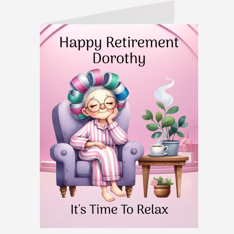 Personalised Large Retirement Card with Matching Gift Tag / For her, Retiring,