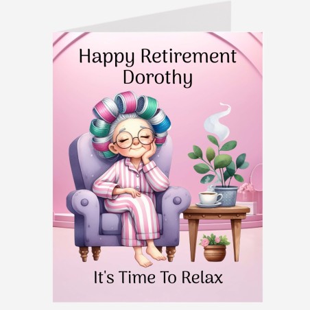 Personalised Large Retirement Card with Matching Gift Tag / For her, Retiring,