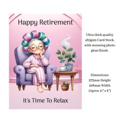 Personalised Large Retirement Card with Matching Gift Tag / For her, Retiring,