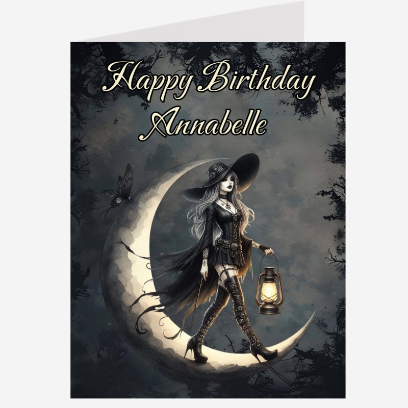Personalised Large Gothic Birthday Card with Matching Gift Tag/ Alternative Card