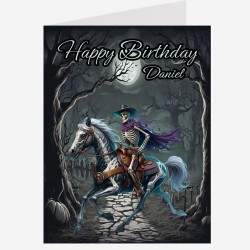 Personalised Large Gothic Birthday Card with Matching Gift Tag/ Alternative Card