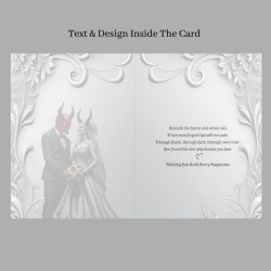 Large Gothic Devil Wedding Day Card & Gift Tag/ Gothic, Alternative, Celebration, Wedding