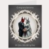 Large Gothic Devil Wedding Day Card & Gift Tag/ Gothic, Alternative, Celebration, Wedding