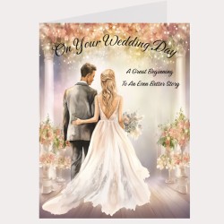 Large Wedding Day Card & Gift Tag Approx 11x8"/ Celebration, Wedding, Marriage