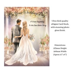 Large Wedding Day Card & Gift Tag Approx 11x8"/ Celebration, Wedding, Marriage