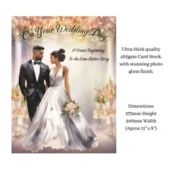 Large Wedding Day Card & Gift Tag Approx 11x8"/ Celebration, Wedding, Marriage