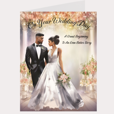 Large Wedding Day Card & Gift Tag Approx 11x8"/ Celebration, Wedding, Marriage
