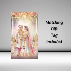 Large Indian Wedding Day Card & Gift Tag Approx 11x8"/ Celebration, Marriage,