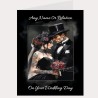 Large Personalised Gothic Style Wedding Day Card & Gift Tag/ Alternative Wedding