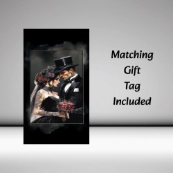 Large Personalised Gothic Style Wedding Day Card & Gift Tag/ Alternative Wedding