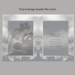 Large Personalised Gothic Style Wedding Day Card & Gift Tag/ Alternative Wedding