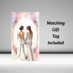 Lesbian, LGBT, Bride, Gay Wedding Day Card & Gift Tag -Large Size, Approx 11x8"