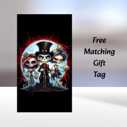 Blank Greeting Card & Matching Gift Tag/ Gothic Theme, Gothic Style, Alternative