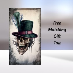 Grandad Birthday Card & Matching Gift Tag /Gothic theme, Pirate,Alternative