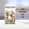 Easter Sheep Greeting Card with Matching Gift Tag/ Easter Eggs