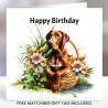 Great Dane Birthday Card with Matching Gift Tag/ Scoobie Type Dog, Dog