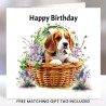 Beagle Birthday Card with Matching Gift Tag/ Small Dog